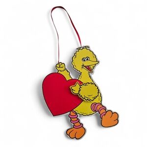 Big Bird Valentine Hanging Ornament – 5” Sesame Street Decor – Jim Henson